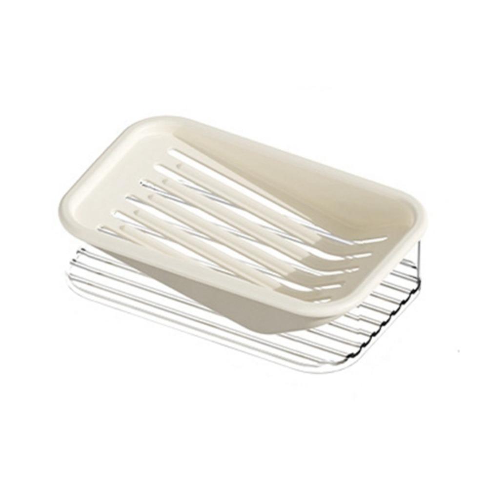 

Double-Layer Soap Dish Slanted Drainage Soap Case Durable Soap Storage Holder Dormitory бежевый