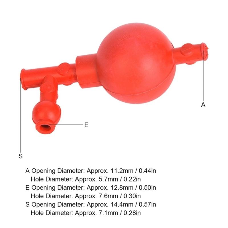 2Pcs Three Way Pipette Fillers 50ml Rubber Bulbs with Elastic Suction Liquid Handling Applications for Laboratory