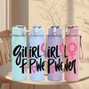 1PC Girl Power Feminist 750ml Color Plastic Sports Water Bottle Leakproof Flip Straw Lid Suitable for Sports Office Home Use