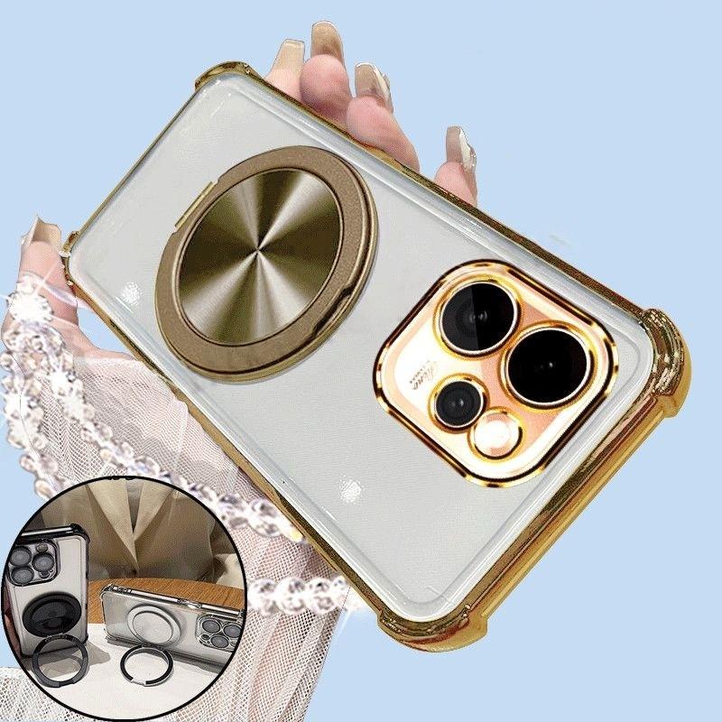 For OPPO Reno 15F 15FS 5G Case Clear Luxury For Magsafe Bracket Plating Protective Back Case For OPPO Reno 15FS 15F Shell Bumper