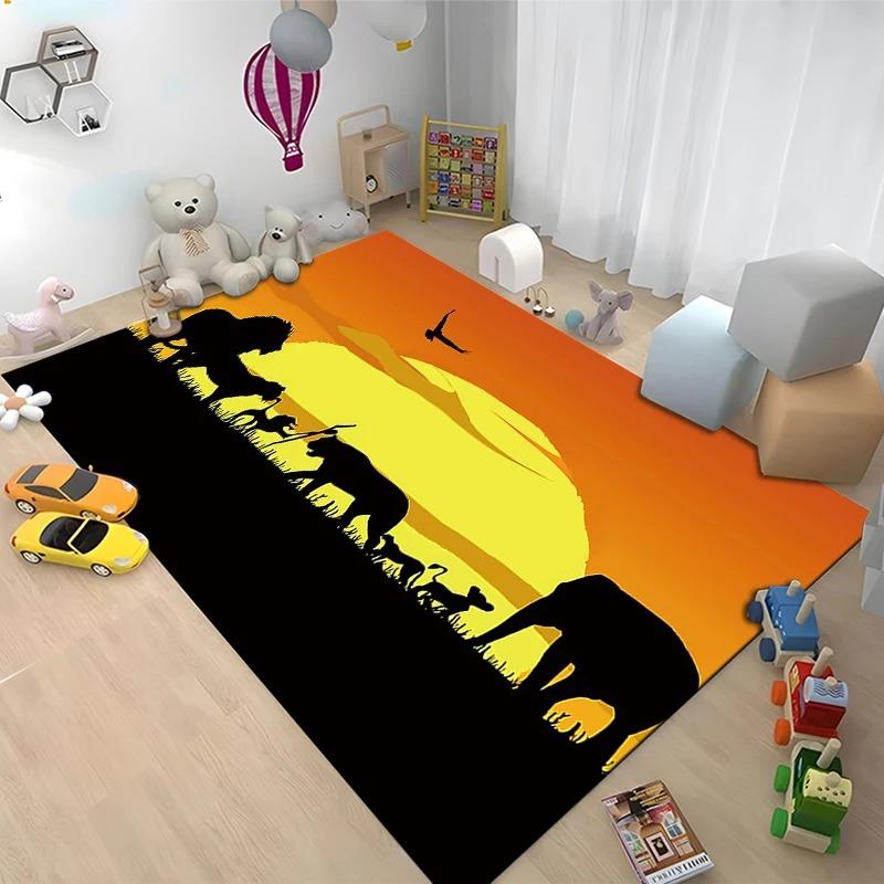 The Lion King Pattern 3D Kids Bedroom Bedside Carpet Non Slip Soft Floor Mat Sofa Coffee Table Rugs for Home Decor