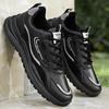 Men's shoes spring and summer sports shoes men's 2026 new leather waterproof and non-slip black casual shoes men's running dad shoes