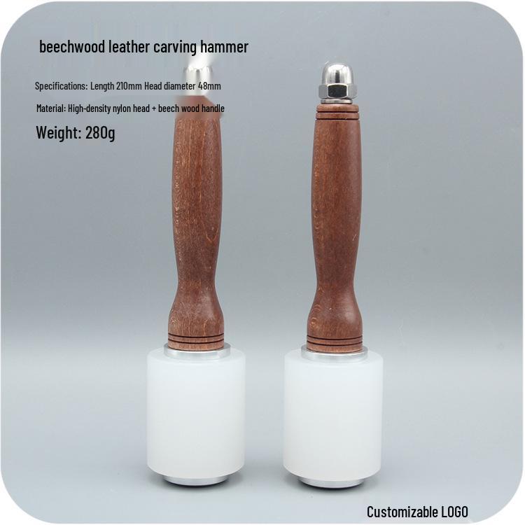 

Beech Handle Nylon Leather Carving Hammer for DIY and Handmade Leather Goods