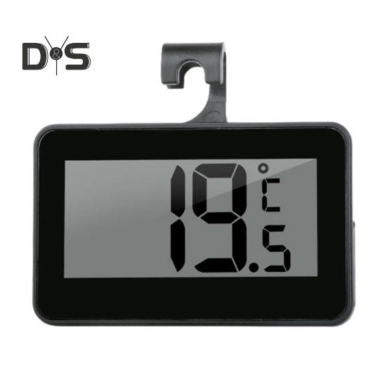 

Подвесной термометр для холодильника с ЖК-дисплеем, водонепроницаемый цифровой термометр для морозильника, работающий от батареек, высокоточный датчик температуры для холодильника чёрный