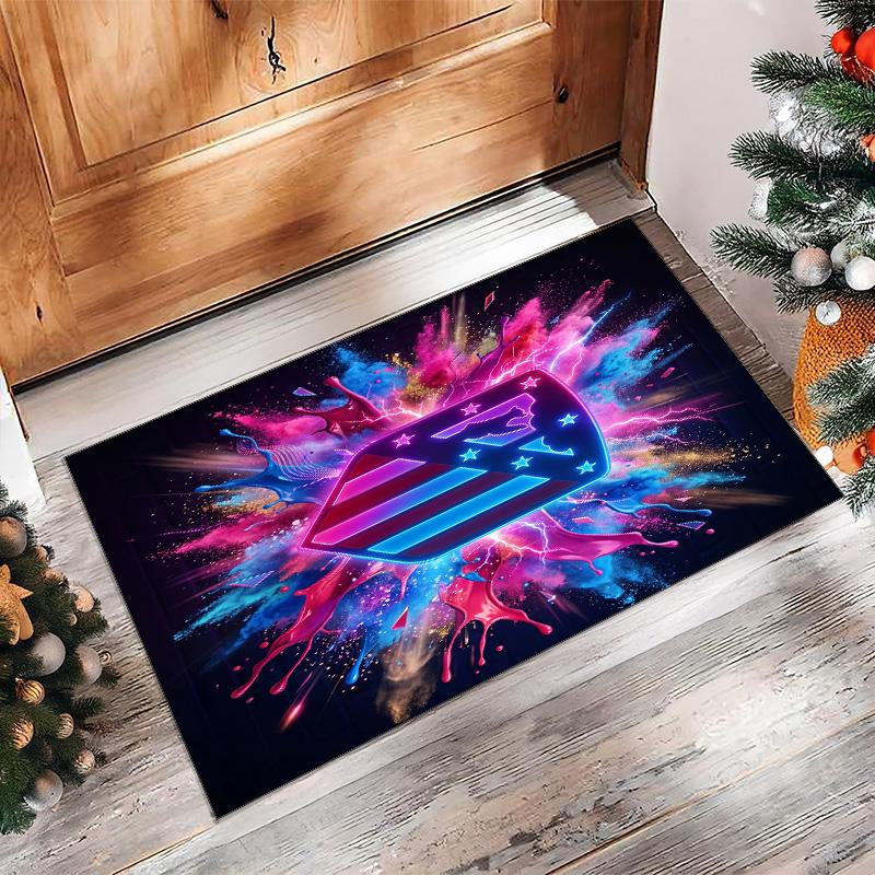 Atletico Madrid Printed Flannel Area Rug Non Slip Soft Polyester Floor Carpet Indoor Decor Mat for Bedroom Living Room Sofa Game Room Home Decoration