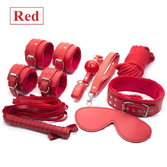4 Colours Erotic Toys 7pcs Sex Bondage Kit Slave Game Bdsm Fetish Plush Bondage