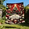 1pc Christmas ornaments Outdoor Flannel Blanket Soft All Season Polyester Throw , Perfect for Picnics & Travel , Picnic Accessory