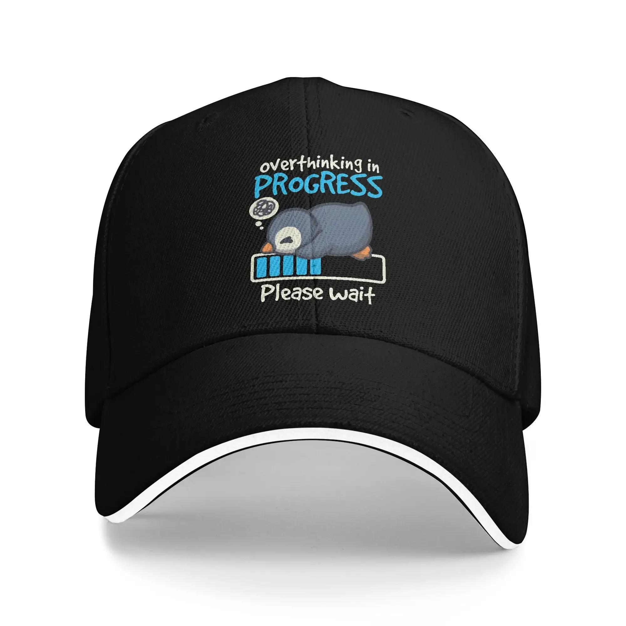 

Summer Casual Baseball Cap Penguin Overthinking Windows Hunting Camping Hip Hop Hats For Unisex Women DIY Print Baseball Caps One Size