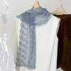 Retro Embroidered Flower Lace Scarf Breathable Mesh Lightweight Female Headscarf Long Sunscreen Shawl Women