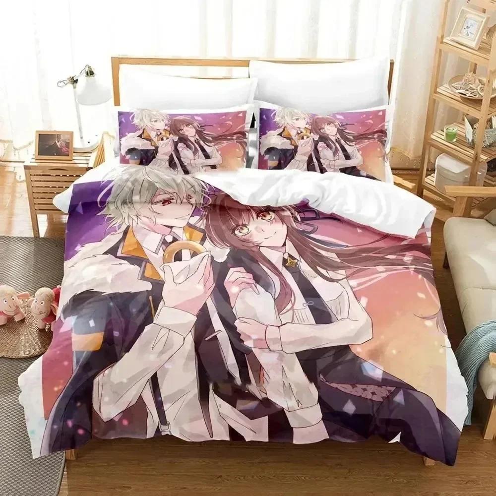 3D Print Anime Game Collar X Malice Bedding Set Printed With Pillowcase Bed Duvet Cover Soft Single Double Queen Super King Size