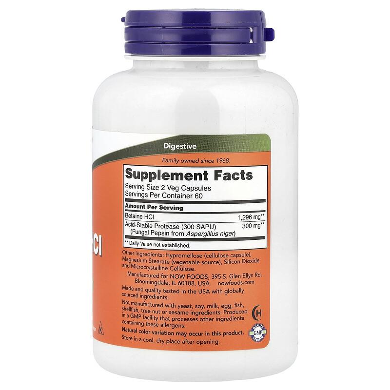 Betaine HCl, 120 Veg Capsules