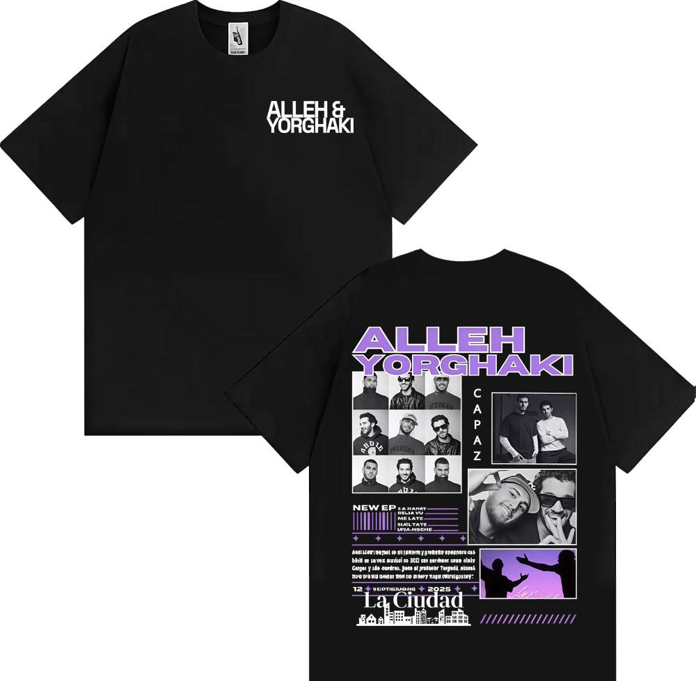 

Rapper Alleh & Yorghaki La Ciudad Worid Tour 2025 T-shirt Men s Clothing Harajuku Gothic T Shirts Cotton Casual Oversized Tsh... 5XL різнокольоровий
