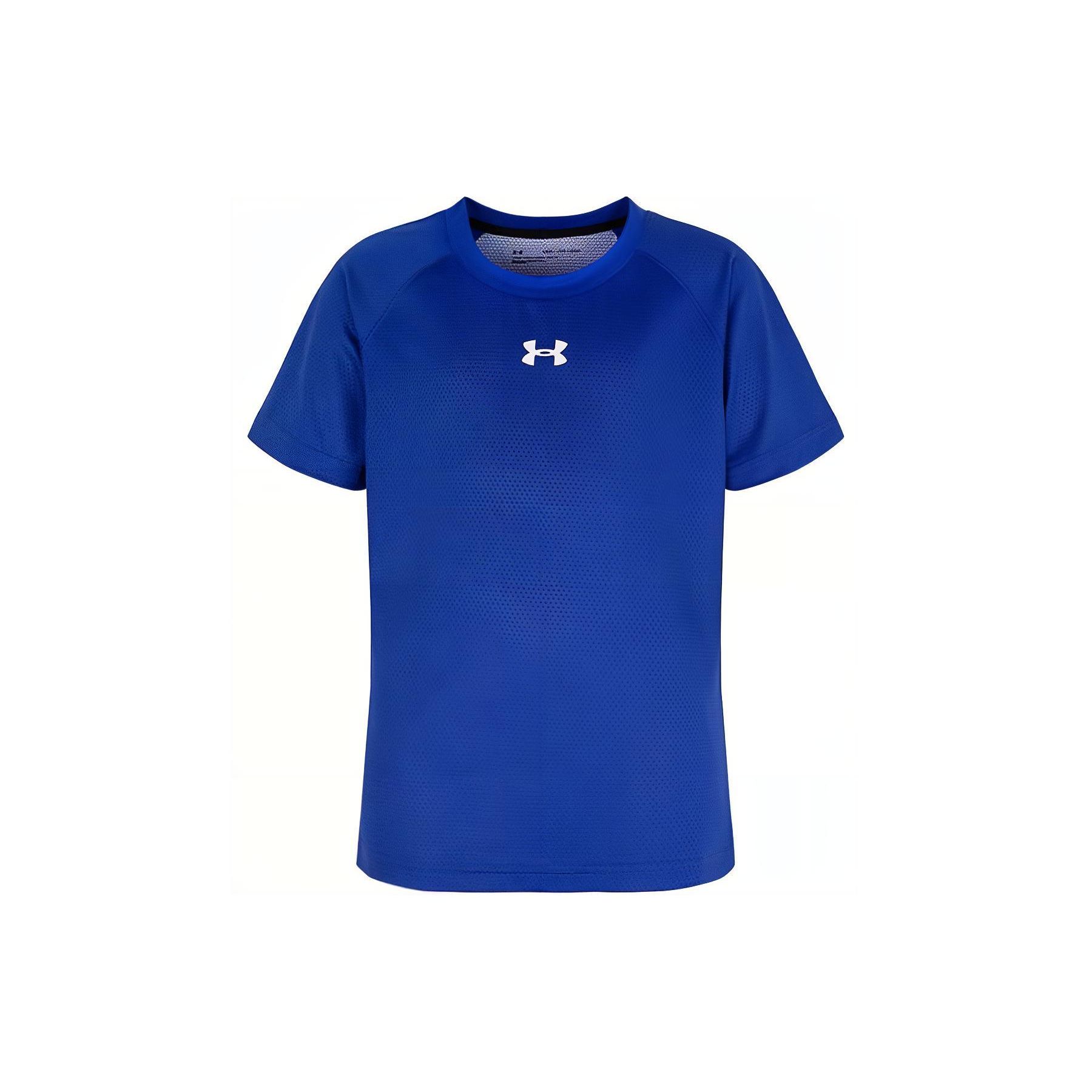 Under Armour Футболка с принтом логотипа Камуфляжная Спортивная Футбольная С круглым вырезом Короткий рукав Детские топы Темно-синяя 21600510-400 YXL