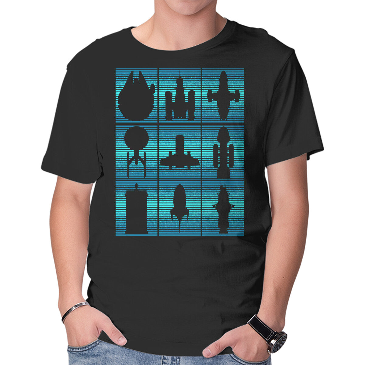 Unisex Crew Neck T-Shirt Interstellar Travelers Graphic Short Sleeve Casual Tee L