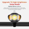 Waterproof Bicycle Light Usb Charging Bike Front Light Flashlight Handlebar Cycling Head Light W/ Horn Speed Meter Lcd Screen