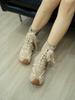 Retro Lace-Up Canvas Boots for Women Balletcore High Top Casual Shoes with Vintage Lace Details