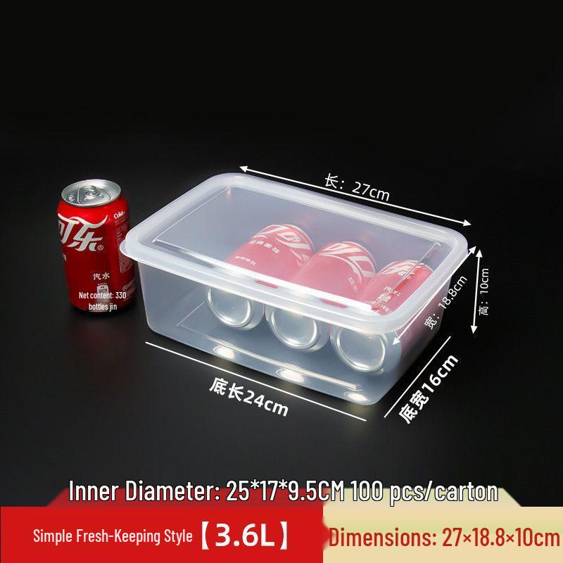 Rectangular Transparent Plastic Storage Box with Lid for Fresh Fruits, Vegetables, and Meat