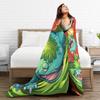 Bulbasaur Giant Flower Manga Plush Blanket Children Flannel Throw Blanket For Outdoor Super Soft Customized Bedspread Gift