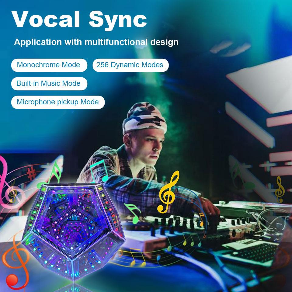 RGB Kreatywna Geometryczna LED Nocna Lampa Sterowanie Pilotem Aplikacją Dekoracja Domu Prezent Urodzinowy Dwunastościenna Lampa Artystyczna Lusterko