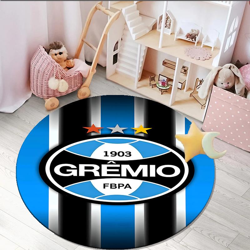 1PC round rug Fc Crest Design Printed Round Area Rug ,Rug For Home Office, Round Chair Rug, Decorative Carpet Fan gifts Christmas gift