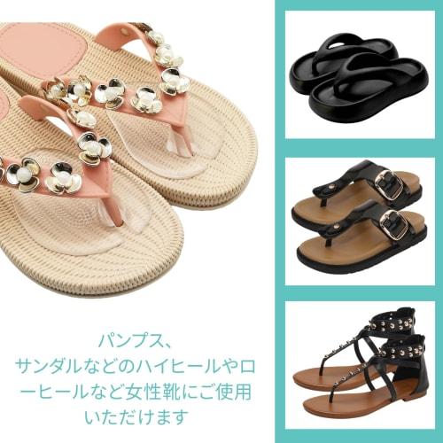 MANJIAMEI Toe Covers, Sandal Insoles, 3-Pair Set, Protects Toes, Prevents Slippage, Shock Absorption, Transparent, Unisex