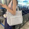 Large Capacity Canvas Bag Soft Material Trendy Tote Bag Street Style Crossbody Bag