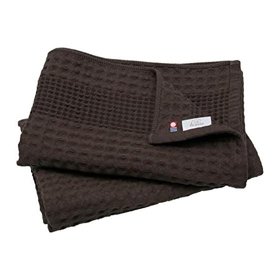 Hiorie Waffle Towel Bath Towel Set of 2, Chocolate, Made in Japan, Quick Dry, 100% Cotton, Imabari Towel Certified