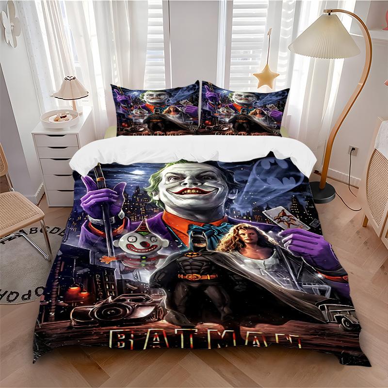 3pcs Joker, Batman Duvet Cover Set (1 Duvet Cover + 2 Pillowcases, No Core) - Comfortable, And Breathable Bedroom Decoration Yy251104016