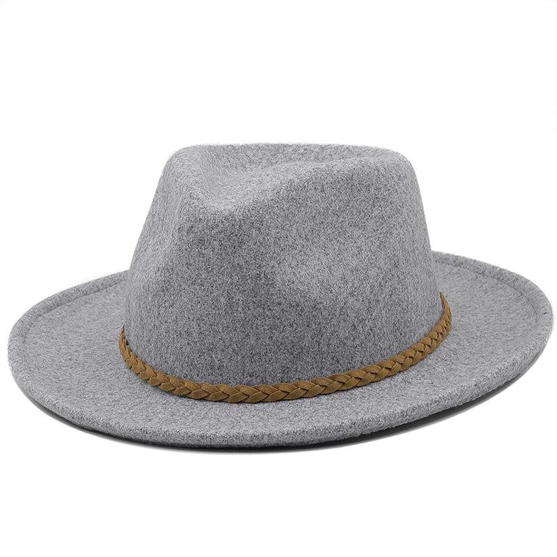 Autumn and Winter Women's New Upturned Hat Fashion Wool Jazz Hat British Style Top Hat