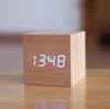 LED Wooden Clock Desktop Silent Electronic Alarm Clock Home Ornament Clock USB Dry Battery Dual-purpose Alarm Clock