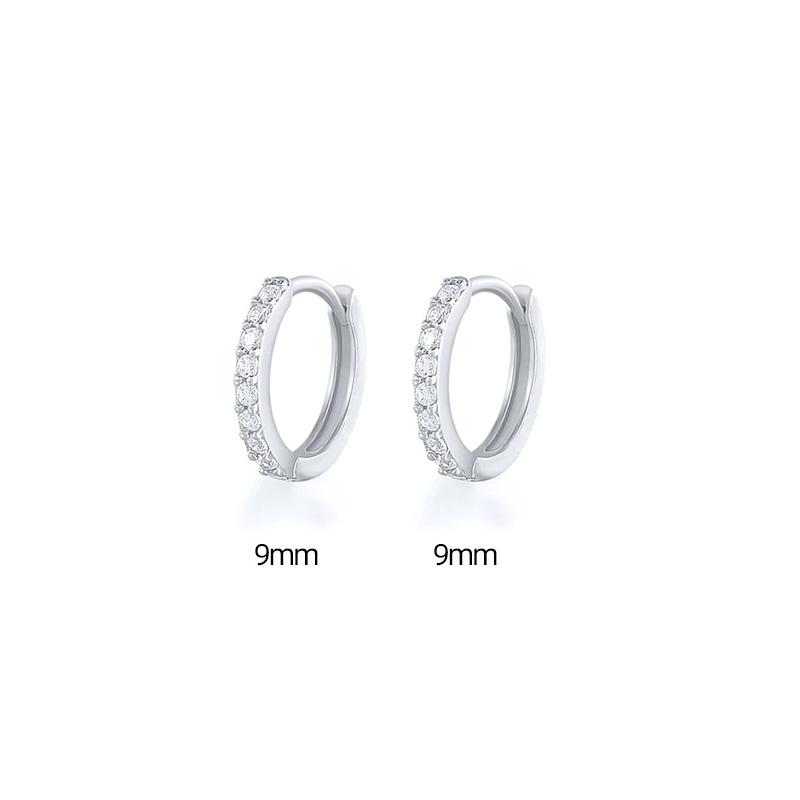 Huitan Simple Stylish Round Hoop Earrings Full Cubic Zirconia for Women Minimalist Earrings Gift Cool Ear Ring Statement Jewelry