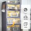 Jingxin Carbon Steel 4-Tier Kitchen Storage Rack with Wheels