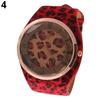 Women's Leopard Faux Leather Strap Charm Roman Numerals Quartz Wrist Watch