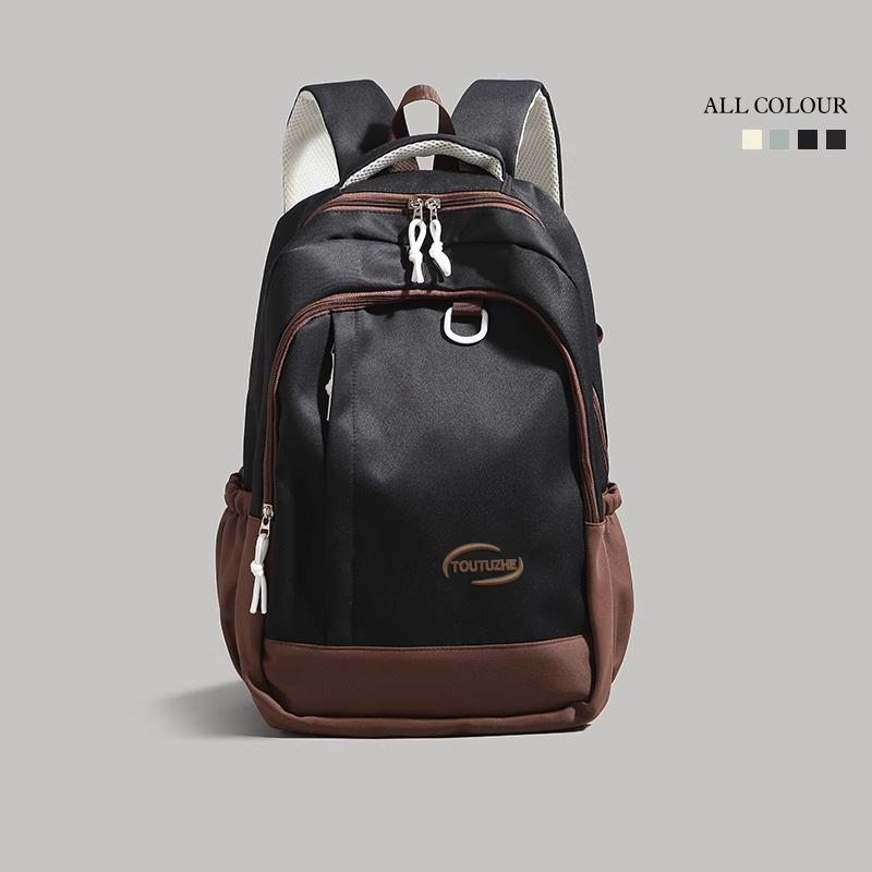 Small fresh and high-value backpack girls 2025 new trendy large-capacity contrasting color junior high school student schoolbag