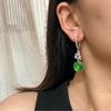 Full Green, Yang Green, Natural Agate Green Chalcedony Earrings, Women'S Opening Is Slightly Inlaid, And The Real Shot Is Fidelity.