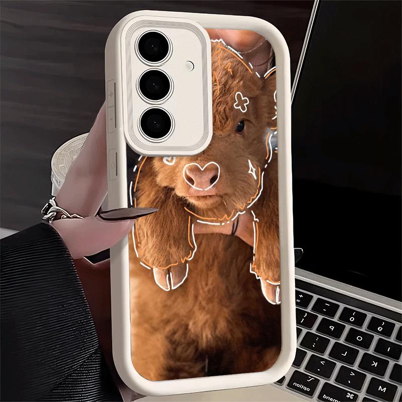 Coque de téléphone pour Samsung Galaxy A17 A16 A15 A14 A13 Vache des Highlands Mignonne A56 A36 A26 A55 A35 A25 A54 A34 A24 A53 A33 A23 A07 A06