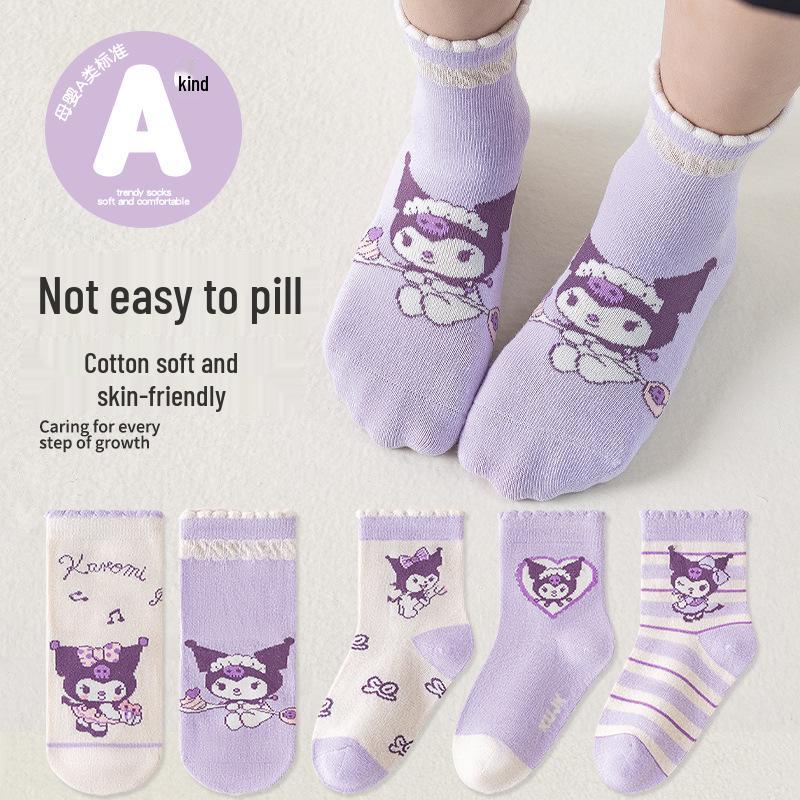 

Детские гольфы Sanrio - Весенние, Осенние и Зимние, Хлопковая смесь 3-5, foot length 15-17 cm