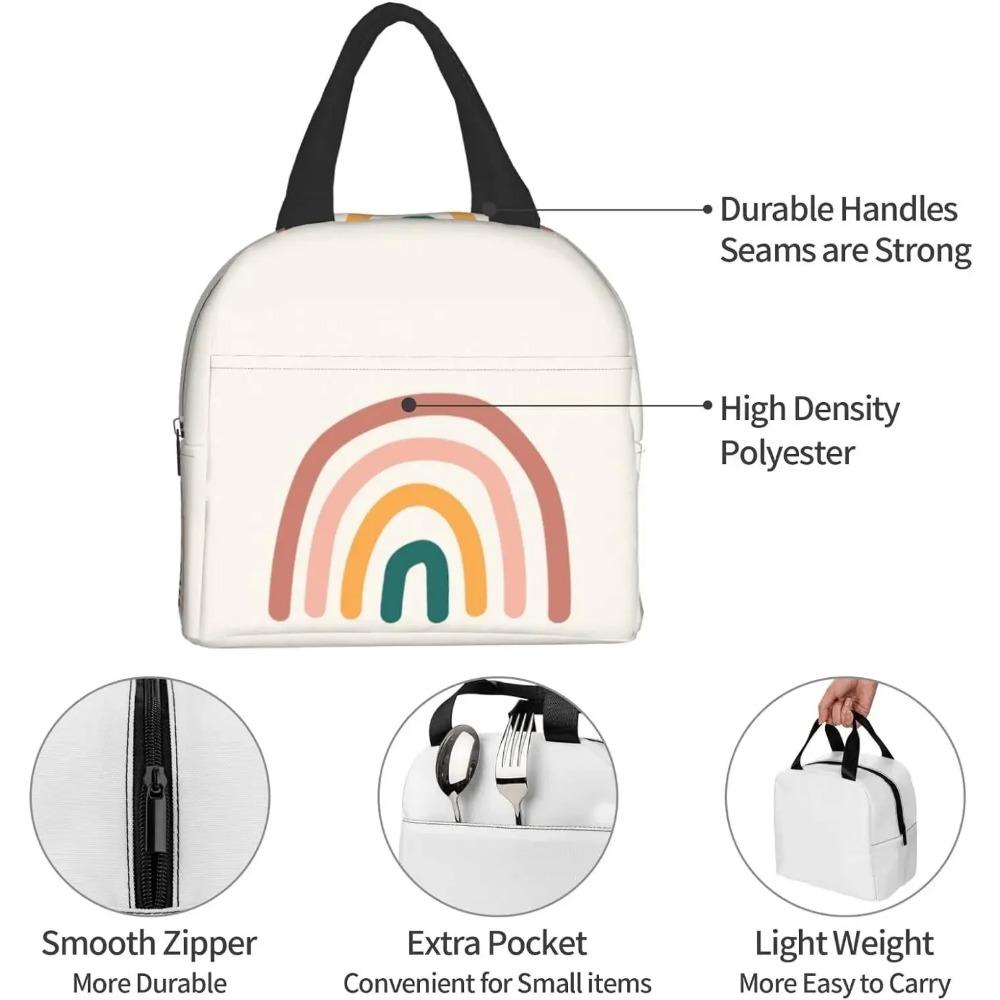 Boho Rainbow Lunch Box Reusable Lunch Bag Tote Bag Insulated Lunch Bag for Women Men Boy Girl Gifts School