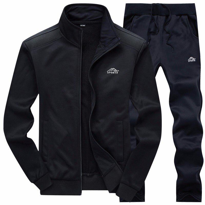 Men Sportwear Sets Autumn Spring Sporting Suit Sweatshirt +Sweatpants Men's Clothing 2 Pieces Sets Slim Tracksuit Hoodies