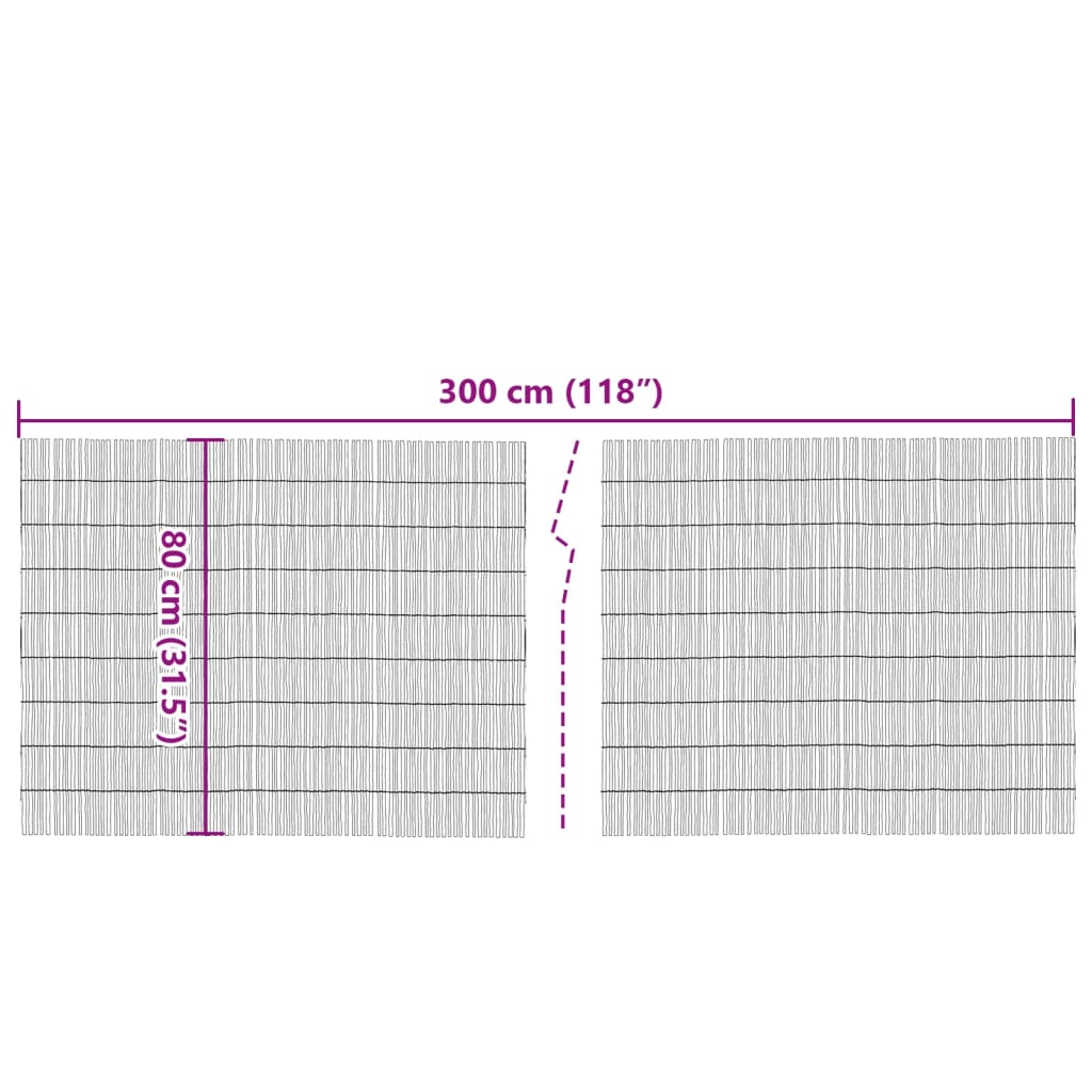 Vidaxl Garden Fence Mat, 300X80 Cm, Reed
