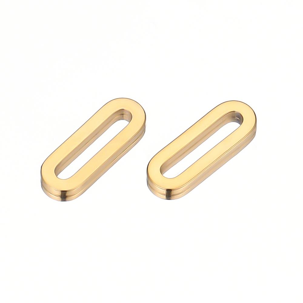 20pcs Stainless Steel Gold Color Rectangle Charms DIY Jewelry Making Earring Findings Necklace Components Accessories Supplies
