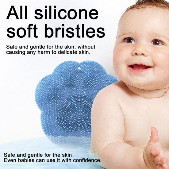 2Pcs Shower Foot Scrubber Mat, Foot Massage Pedicure Pad with Soft Silicone Bristles, Gentle Deep Cleansing Shower Foot Wash Mat