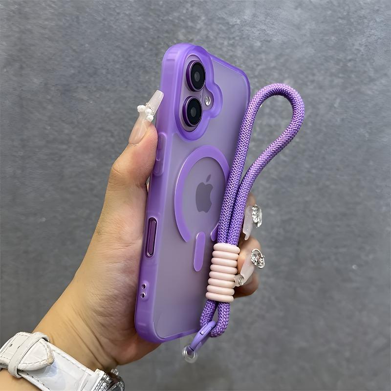 Luxusní magnetická šňůrka Průhledné pouzdro Pro iPhone 16 15 14 13 12 Pro Max 16 Plus Pro Magsafe Bezdrátové nabíjení Matný zadní kryt
