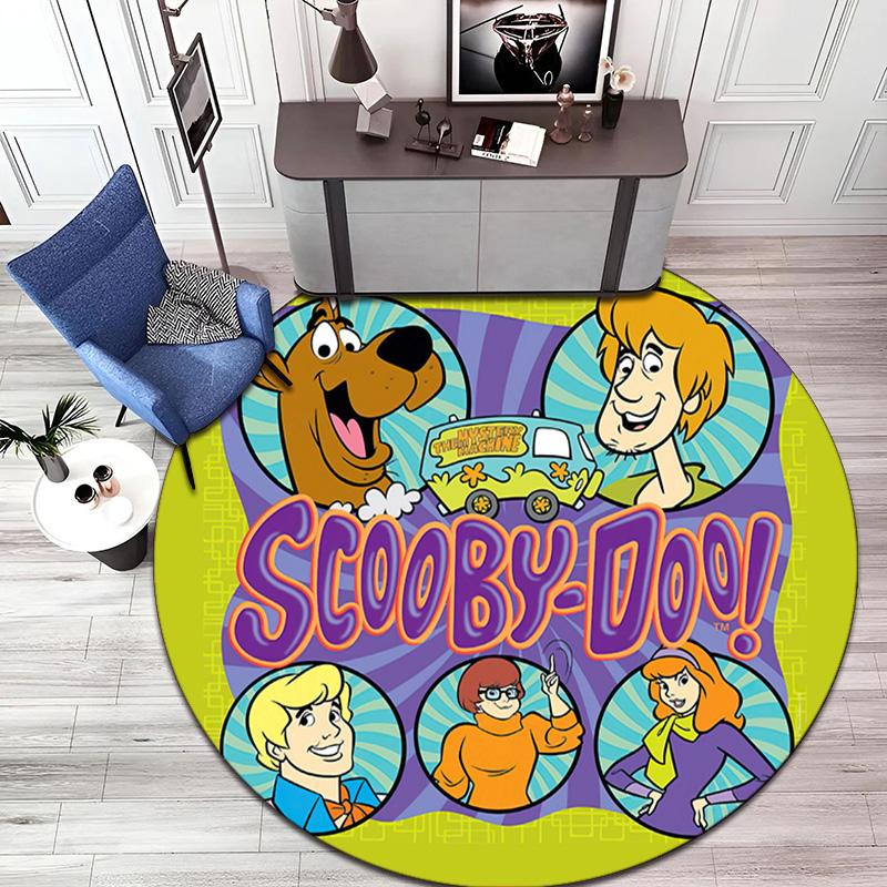 Halloween Supernatural Comedy Adventure Movie Scooby-Doo Round Carpet Soft Home Decoration Corridor Table and Chair Anti Slip Outdoor Floor Mat Rug 16