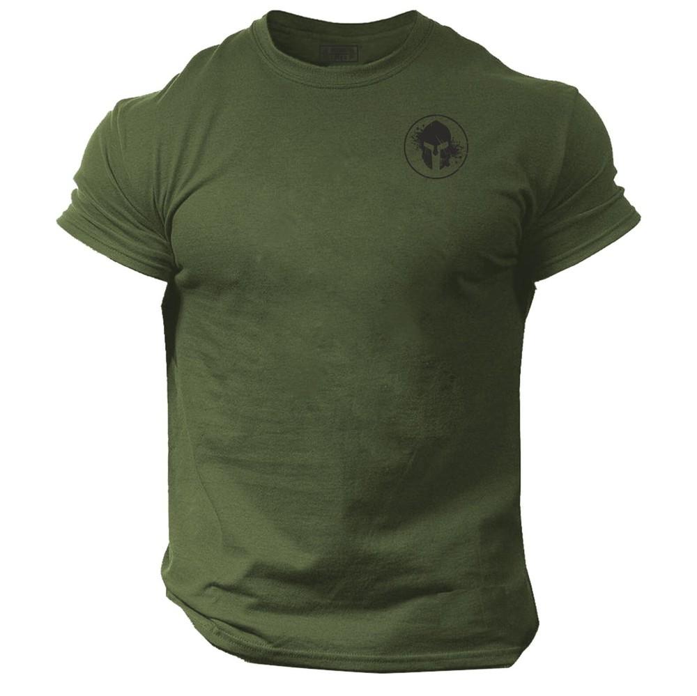 Blood Spartan T Shirt Pocket Gym Clothing Bodybuilding Training Workout Mma Top