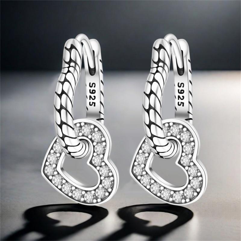 925 Silver Drop Earrings Serpentine Shape For Women Wedding Party Gift Elegant Silver Jewelry