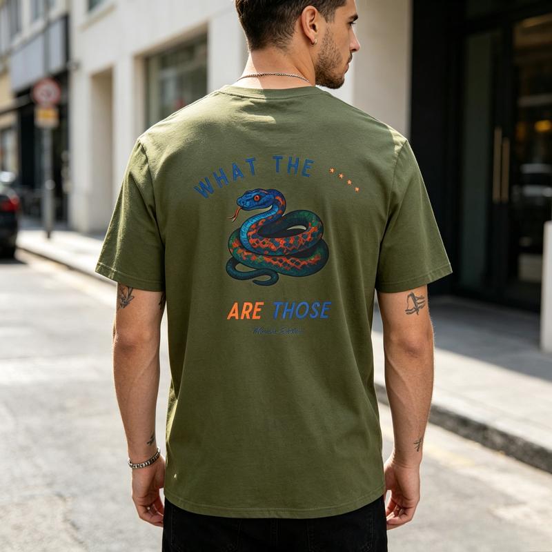 What The Are Those Snake Graphic T Shirt Funny Meme Print Tee Unisex Unisex Soft Cotton Crew Neck Short Sleeve Trendy Streetwear