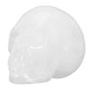 Cabeza de calavera de cristal de 2 pulgadas tallada a mano pulida, estatua de calavera en miniatura, adornos de calaveras para