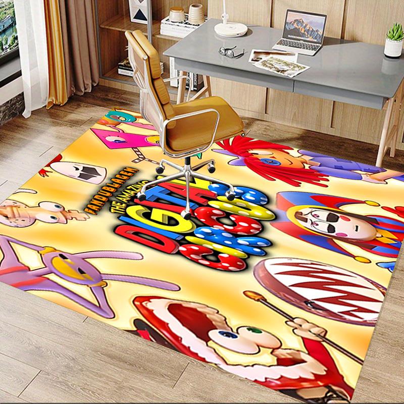 Digital Circus Adventure Carpet For Playroom Bedroom Living Room Sofa Home Decorkids Game Area Rug Nonslip Floor Mat