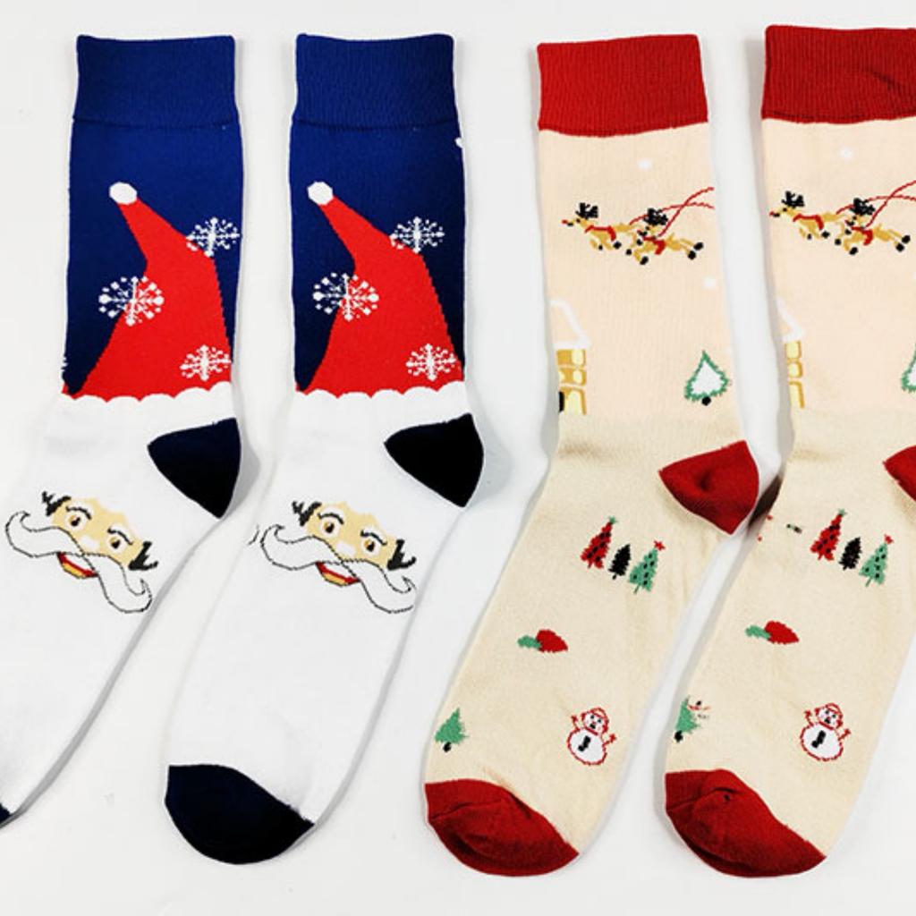 Christmas Gifts Mid-calf Socks Elk Christmas Cartoon Cotton Trendy Socks